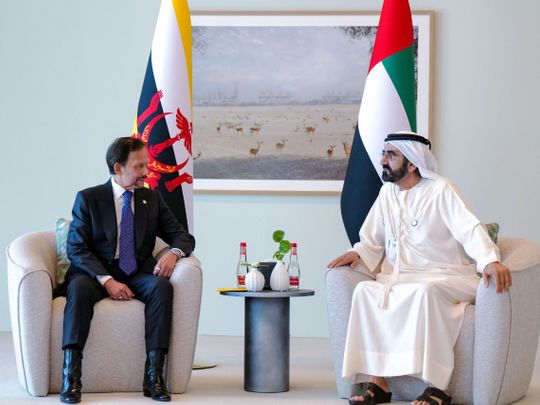 Sheikh Mohammed meets Sultan of Brunei Darussalam at World Government Summit